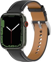 YONO Leer Bandje Cali geschikt voor Apple Watch 41/40/38 mm - Luxe Lederen Vervangende iWatch Series 8/7/SE/6/5/4/3 Armband Strap - Zwart