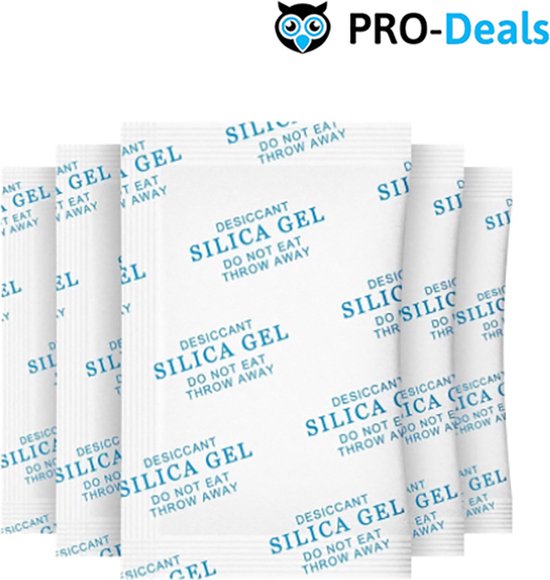PRO-Deals | 10 x Zakjes Premium Silicagel droogmiddel / 5 gram per droogzakje / Silica gel desiccant / vocht absorberend