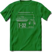 T32 Heavy tank leger T-Shirt | Unisex Army Tank Kleding | Dames / Heren Tanks ww2 shirt | Blueprint | Grappig bouwpakket Cadeau - Donker Groen - 3XL