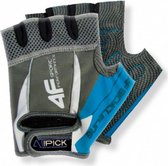fietshandschoenen 4F heren mesh grijs/blauw maat S