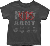 Kiss Kinder Tshirt -12 maanden- Army Zwart