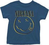 Nirvana Kinder Tshirt -Kids tm 4 jaar- Inverse Smiley Blauw