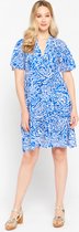 LOLALIZA A-lijn jurk met print - Blauw - Maat 38