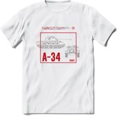 A34 Comet leger T-Shirt | Unisex Army Tank Kleding | Dames / Heren Tanks ww2 shirt | Blueprint | Grappig bouwpakket Cadeau - Wit - 3XL