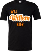Koningsdag shirt-Wij Willem bier-zwart-oranje-Maat XL
