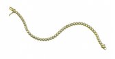 Schitterende Zilveren 14 K Gold Plated Armband met Zirkonia's 19 cm.