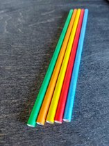 1000 stuks 5 kleuren papieren rietjes 6mm x 200mm (FSC) / 5 colour mix paper straws - 100% composteerbaar - cocktails - longdrinks