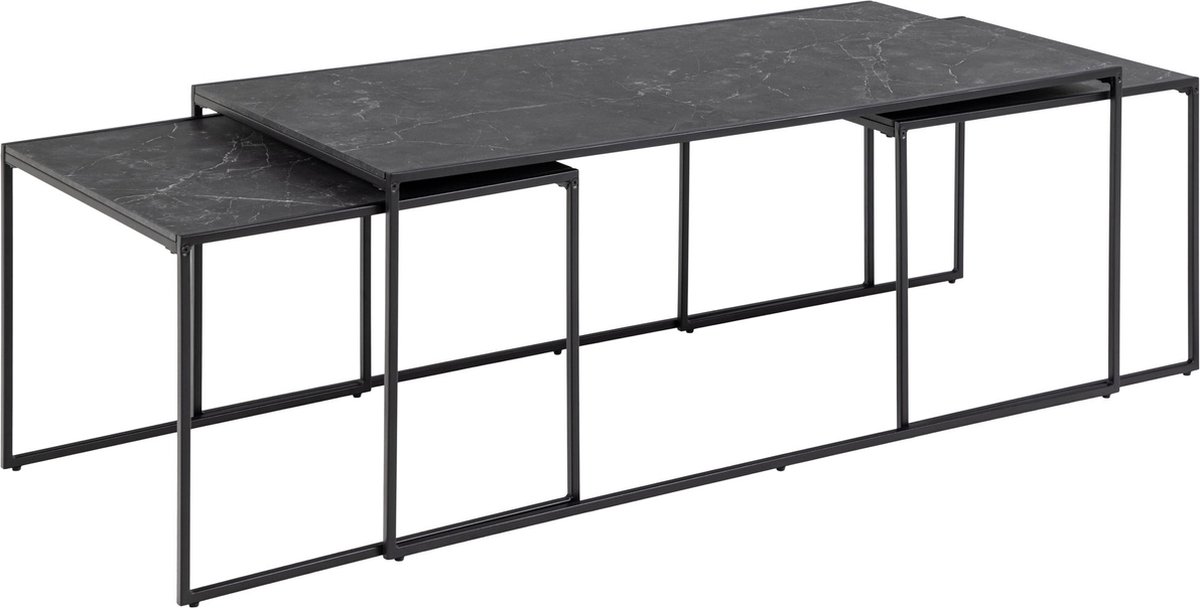 Giga Living Salontafel Sophie set MDF Zwart 120cm - Giga Living