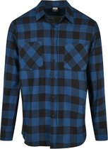 Urban Classics Overhemd -S- Checked Flanell Blauw/Zwart