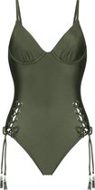 Hunkemöller Dames Badmode Badpak Lucia  - Groen - maat 36