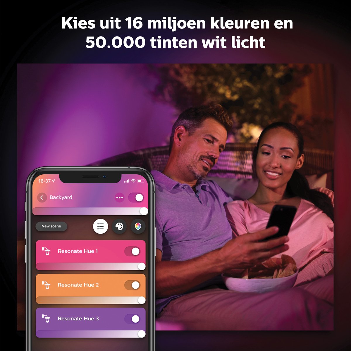 Philips Hue Resonate muurlamp - wit en gekleurd licht - zwart — afbeelding 3