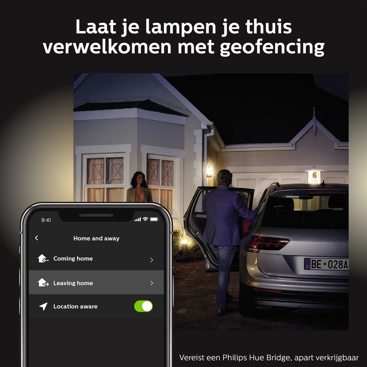 Philips Hue Calla sokkellamp - wit en gekleurd licht - zwart - hoog