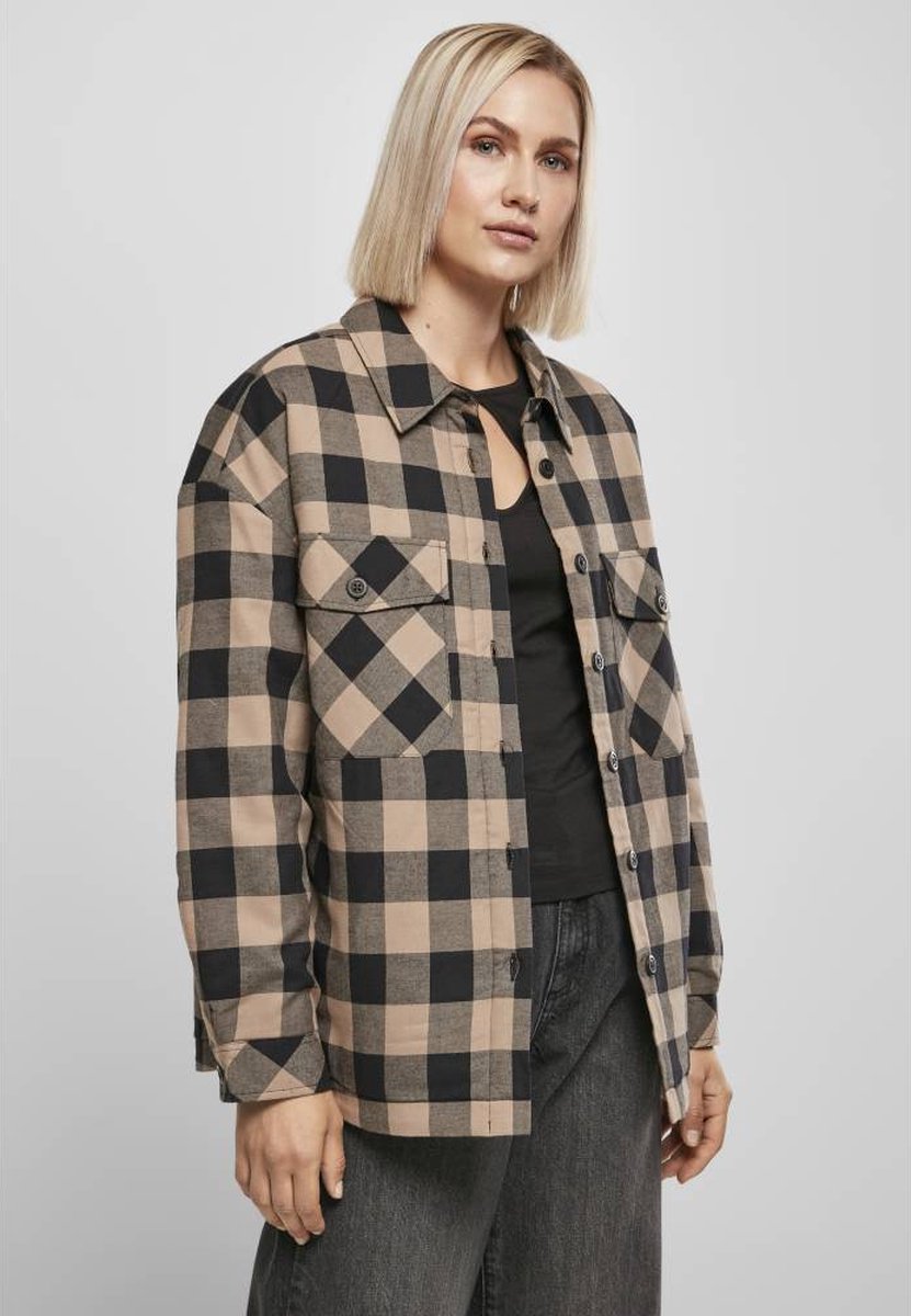 Urban Classics Blouse -5XL- Flanell Padded Overshirt Zwart