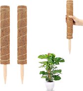 Agellic® Mosstok voor Planten – 2 X 40CM – Verlengbaar tot 67 CM – Kokos – Plantensteun voor Monstera, Pothos en meer – Plantenstok