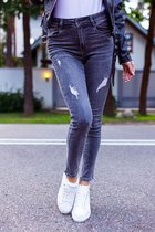 Broek Dulani normale taille Push-up used look grijs