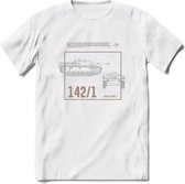 Stug 3 Tank Destroyer leger T-Shirt | Unisex Army Tank Kleding | Dames / Heren Tanks ww2 shirt | Blueprint | Grappig bouwpakket Cadeau - Wit - M