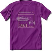 Stug 3 Tank Destroyer leger T-Shirt | Unisex Army Tank Kleding | Dames / Heren Tanks ww2 shirt | Blueprint | Grappig bouwpakket Cadeau - Paars - XL