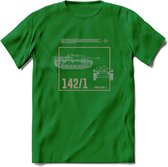 Stug 3 Tank Destroyer leger T-Shirt | Unisex Army Tank Kleding | Dames / Heren Tanks ww2 shirt | Blueprint | Grappig bouwpakket Cadeau - Donker Groen - M