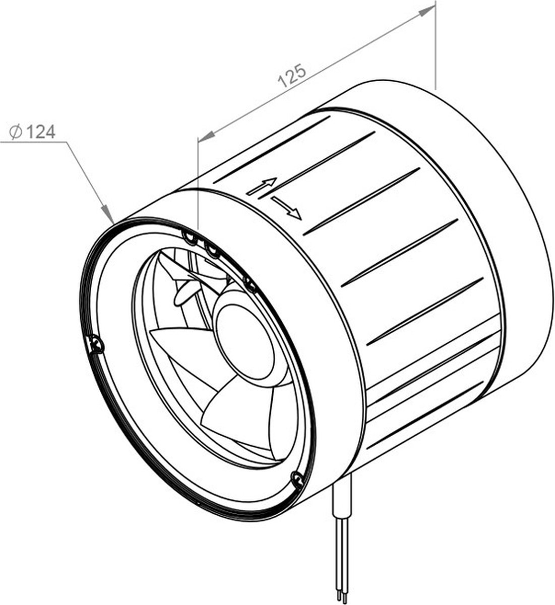 Ruck buisventilator RS 315 mm | 1170 m³/h | Staal | RS 315 10