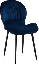 Colenis - Mason Eetkamerstoel - Set Van 4 - Blauw - Fluweel - Velvet - Industrieel