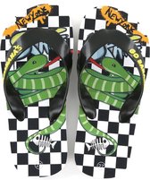 Flipflops | Jongens | Black White Green |  | Go Banana's | Maat 30