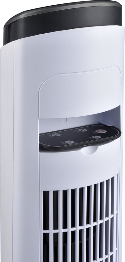 CoolHome CF2204 Design Ventilator - Wit - Torenventilator - Afstandsbediening - Timer - Dimbaar LED-scherm - Kolomventilator met Luchtreiniger - Ventilator Staand