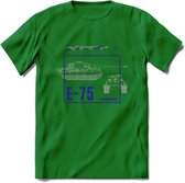 E75 leger T-Shirt | Unisex Army Tank Kleding | Dames / Heren Tanks ww2 shirt | Blueprint | Grappig bouwpakket Cadeau - Donker Groen - L