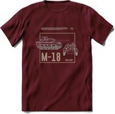 M18 Hellcat leger T-Shirt | Unisex Army Tank Kleding | Dames / Heren Tanks ww2 shirt | Blueprint | Grappig bouwpakket Cadeau - Burgundy - S