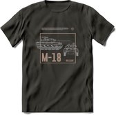 M18 Hellcat leger T-Shirt | Unisex Army Tank Kleding | Dames / Heren Tanks ww2 shirt | Blueprint | Grappig bouwpakket Cadeau - Donker Grijs - XL