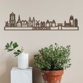 Skyline Zierikzee Notenhout 90 Cm Wanddecoratie Voor Aan De Muur Met Tekst City Shapes