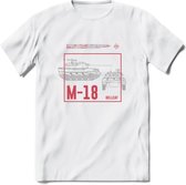 M18 Hellcat leger T-Shirt | Unisex Army Tank Kleding | Dames / Heren Tanks ww2 shirt | Blueprint | Grappig bouwpakket Cadeau - Wit - XL