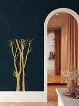 Wanddecoratie | Boom / Tree   | Metal - Wall Art | Muurdecoratie |2 panelen wandversieringen|  Woonkamer |Gouden| 59x118cm