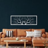 Wanddecoratie | Boom / Tree   | Metal - Wall Art | Muurdecoratie | Woonkamer |Wit| 200x70cm