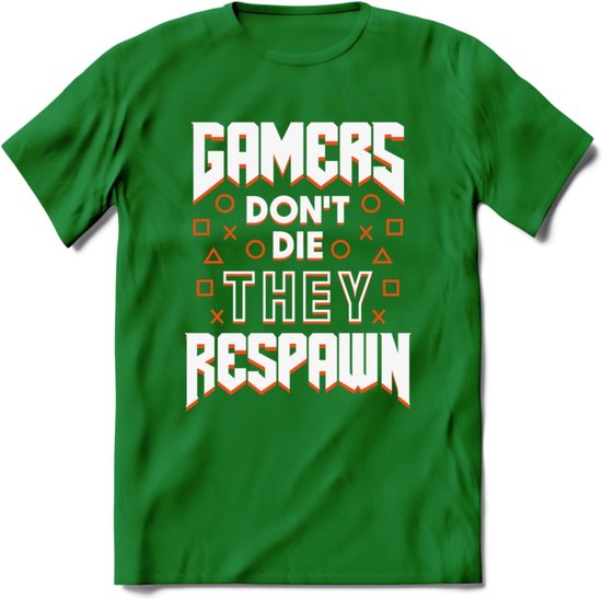 Gamers don't die T-shirt | Oranje | Gaming kleding | Grappig game  verjaardag cadeau... | bol