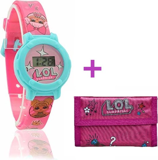 LOL Surprise digitaal horloge en portemonnee + gratis stickers uitverkoop  aanbieding | bol.com