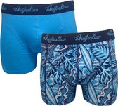 2 stuks Australian Boxershort - Katoen - Print/ Blauw - Maat XXL