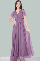 HASVEL-Paarse Maxi jurk Dames - Maat M-Galajurk-Avondjurk-HASVEL-Purple Maxi Dress Women - Size M-Prom Dress-Evening Dress