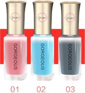 Professionele Nagellak 3 stuks - op olie-basis semi-transparant - nagellak roze - nagellak blauw (licht) - nagellak blauw (grijs) | Nailpolish Jelly Semi Transparant pink - light blue - grey 