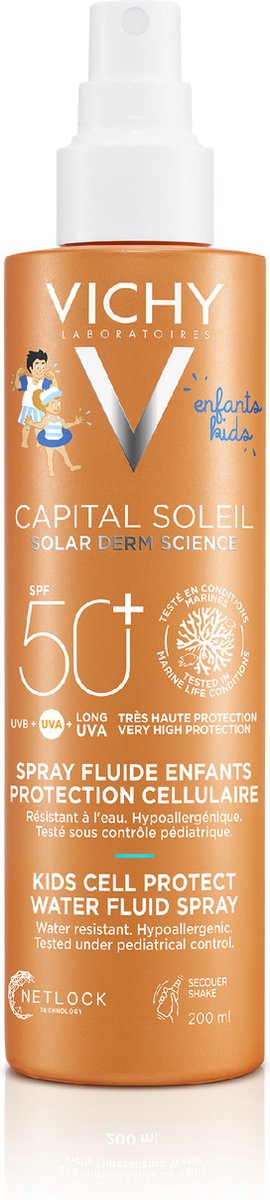 Goedkoopste Vichy Capital Soleil Cell Protect Fluïde Spray Kids SPF50 200ml - zonnebescherming voor kinderen - voor lichaam en gezicht