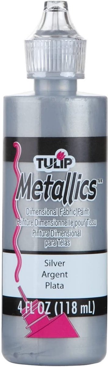 Tulip Dimensionele Stof verf - Metallic Silver - 118ml