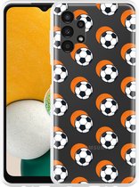 Hoesje Geschikt voor Samsung Galaxy A13 Soccer Ball Orange Shadow