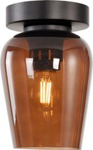 Plafondlamp Tombo 12,5cm Bruin - Ø12,5cm - E27 - IP20 - Dimbaar > plafoniere bruin glas | plafondlamp bruin glas | plafondlamp eetkamer bruin glas | plafondlamp keuken bruin glas |