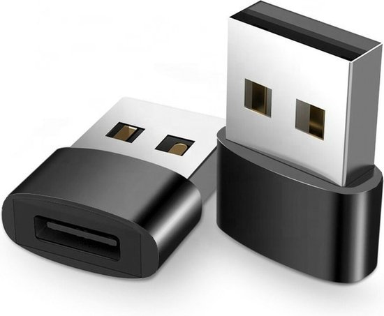 USB 3.0 A Male naar USB-C Female kabel - Zwart