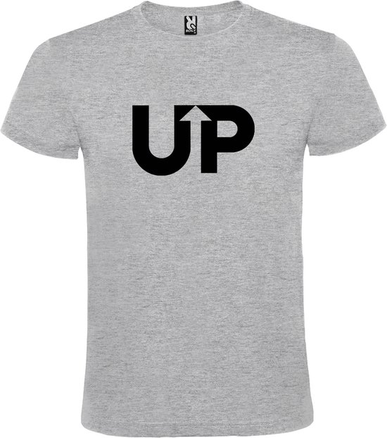 Grijs T-shirt ‘UP’ Zwart Maat 4XL