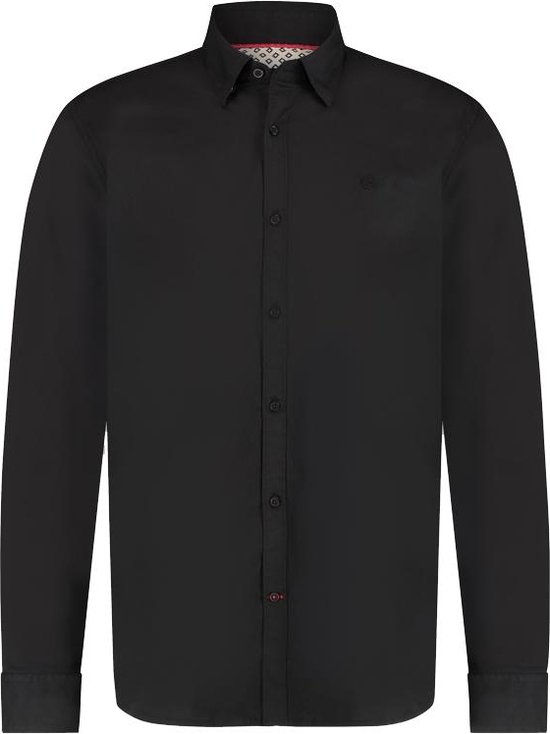 Twinlife Heren Essential - Overhemden - Lichtgewicht - Elastisch - Zwart - XL