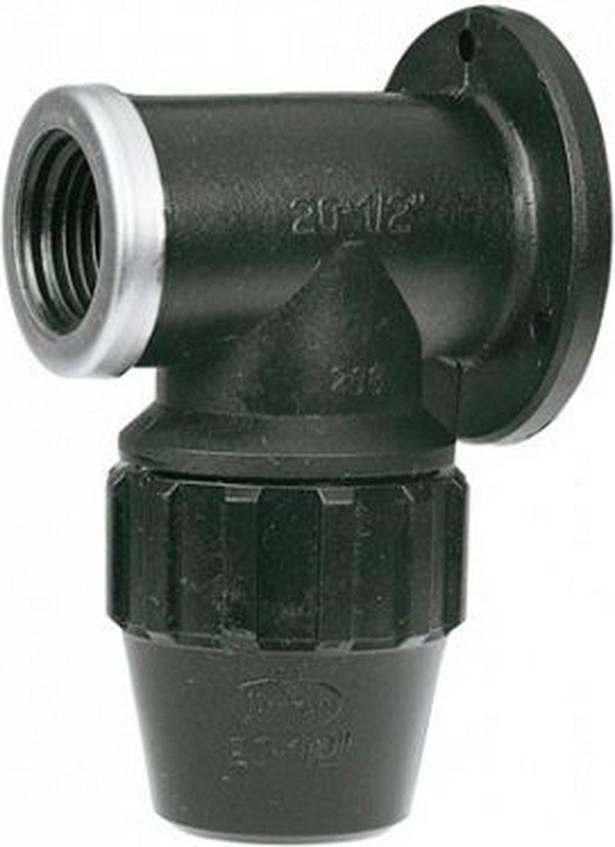 Muurplaat voor PE/tyleen - 16mm x 1/2 Binnendraad - 16 bar