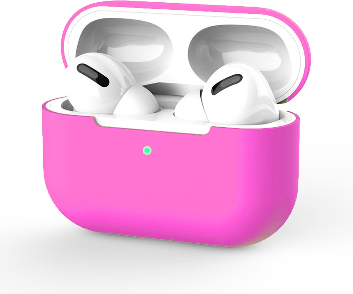 Hoesje in het Fel Roze geschikt voor Apple AirPods Pro - TCH - Siliconen - Case - Cover - Soft case - Onepiece