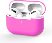 Hoesje in het Fel Roze geschikt voor Apple AirPods Pro - TCH - Siliconen - Case - Cover - Soft case - Onepiece