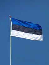 Estlandse Vlag - Estland Vlag - 90x150cm - Estonian Flag - Originele Kleuren - Sterke Kwaliteit Incl Bevestigingsringen - Hoogmoed Vlaggen