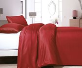 Zensation Satin Point - Ensemble housse de couette - Lits-Jumeaux - 240x200 / 220 + 2 taies d'oreiller 60x70 - Rouge